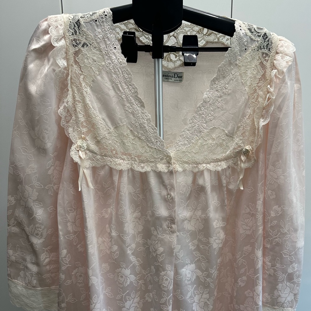 Dior Pink Floral Lace Chemise